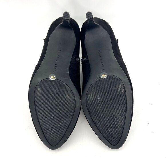 Kelly & Katie Black Chayse Almond Toe Side Cutout High Heels Womens 7M Zippered - Picture 6 of 16
